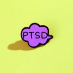 speech bubble with inscription PTSD
